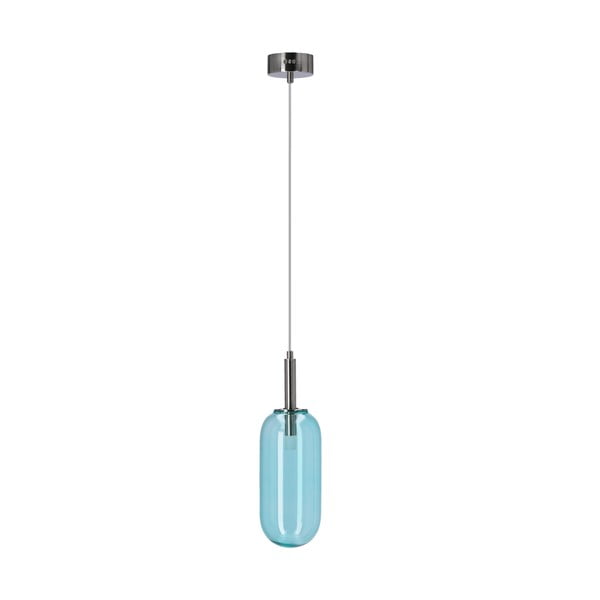Niebieska lampa wisząca LED ze szklanym kloszem ø 13 cm Fiuggi – Candellux Lighting