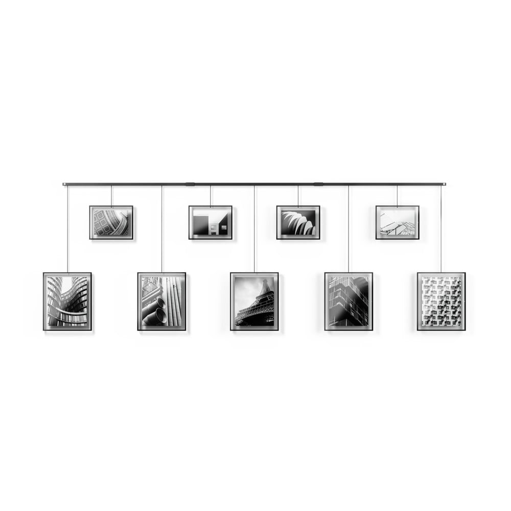 Czarne metalowe ramki ścienne zestaw 9 szt. 223x77,5 cm Exhibit – Umbra (zdjęcie 4)