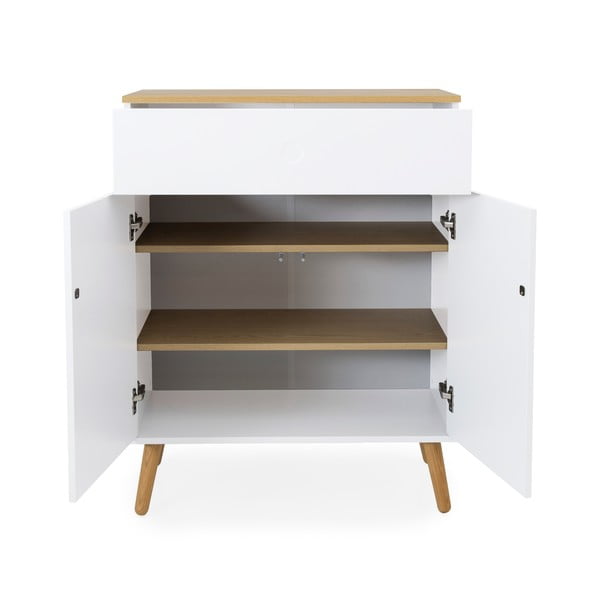 Biała szafka z nogami z drewna dębowego Tenzo Dot, szer. 79 cm-image-3