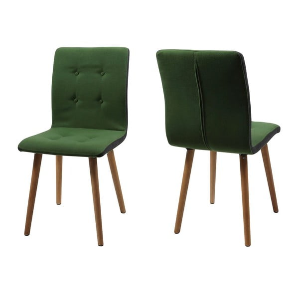 Zestaw 2 zielonych krzeseł Actona Frida