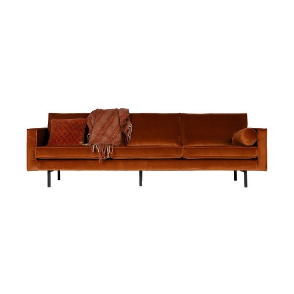 Pomarańczowa aksamitna sofa 277 cm Rodeo – WOOOD-image-3