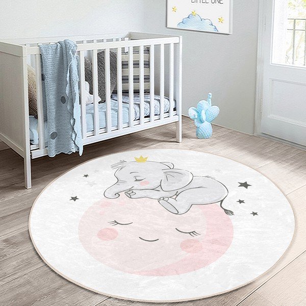 Biały dywan dziecięcy ø 120 cm Comfort – Mila Home-image-1