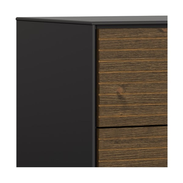 Czarna wysoka komoda w dekorze sosny 80x111 cm Soma – Tvilum-image-1