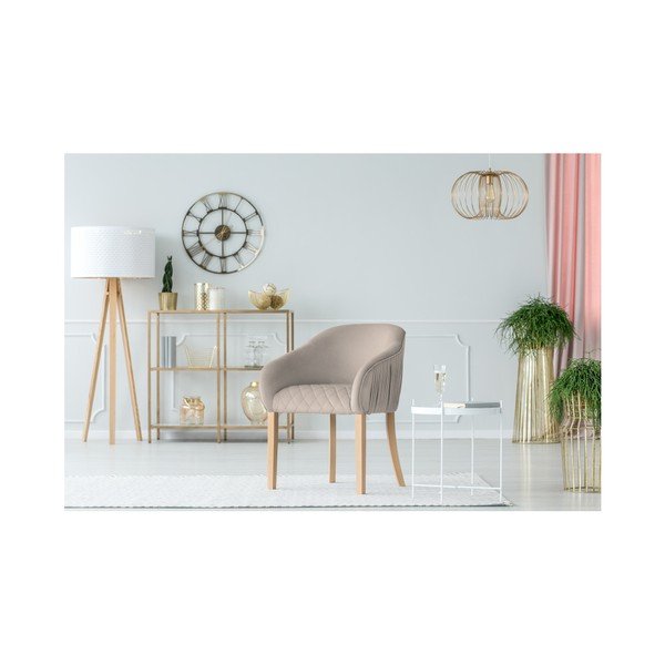 Jasnoszary fotel z podłokietnikami Micadoni Home Tipa-image-1