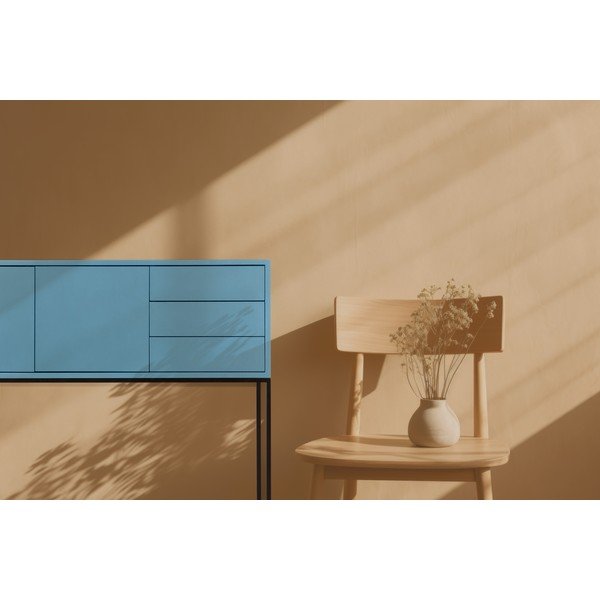 Jasnoniebieska niska komoda 113x88,5 cm Scott – Really Nice Things-image-4