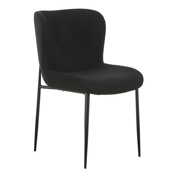 Czarne tapicerowane krzesło z aksamitną powierzchnią Westwing Collection Tess