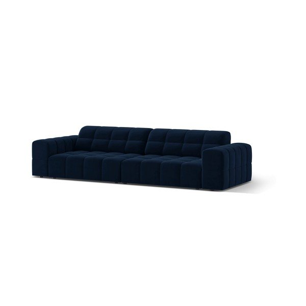 Ciemnoniebieska aksamitna sofa 252 cm Chicago – Cosmopolitan Design-image-1