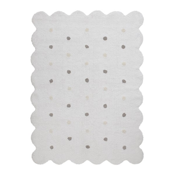 Biały dywan bawełniany wykonany ręcznie Lorena Canals Biscuit, 120x160 cm