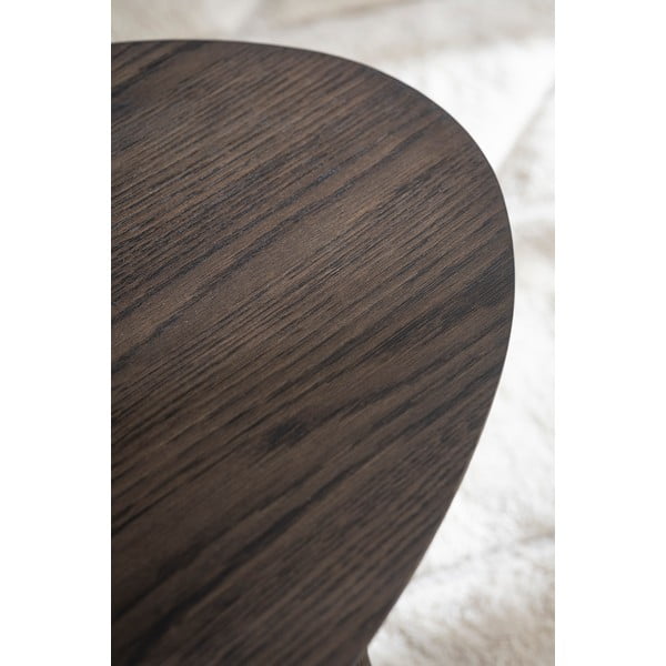 Ciemnobrązowy stolik w dekorze dębu 65x130 cm Yumi – Rowico-image-3