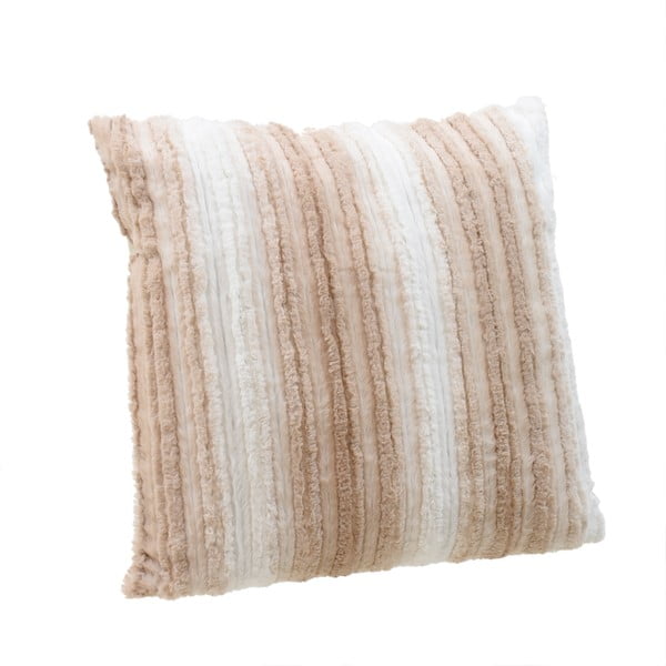 Biało-brązowa poduszka ze skóry ekologicznej InArt, 60x60 cm