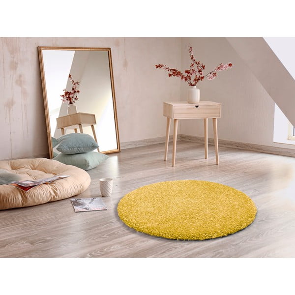 Żółty dywan Universal Aqua Liso, ø 100 cm-image-1