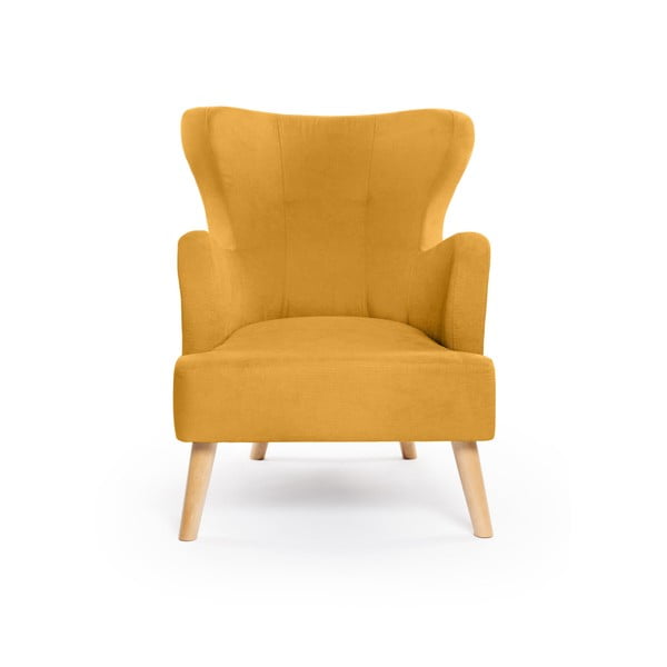 Musztardowy fotel typu uszak Noemye – Bonami Selection