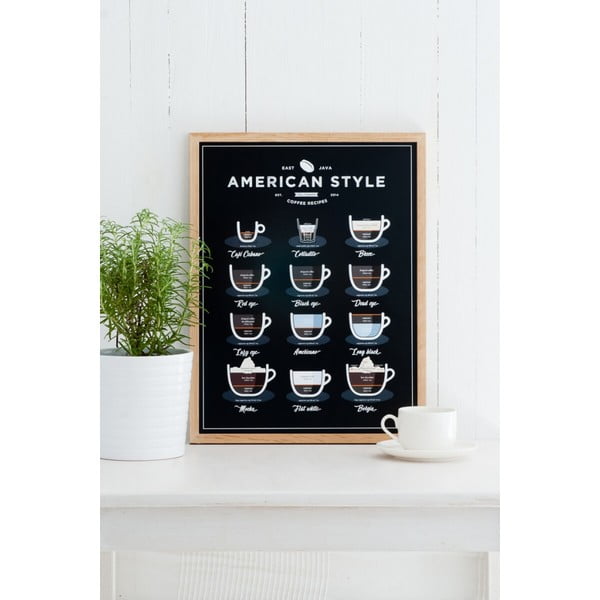Plakat American Style Coffee 50x70 cm