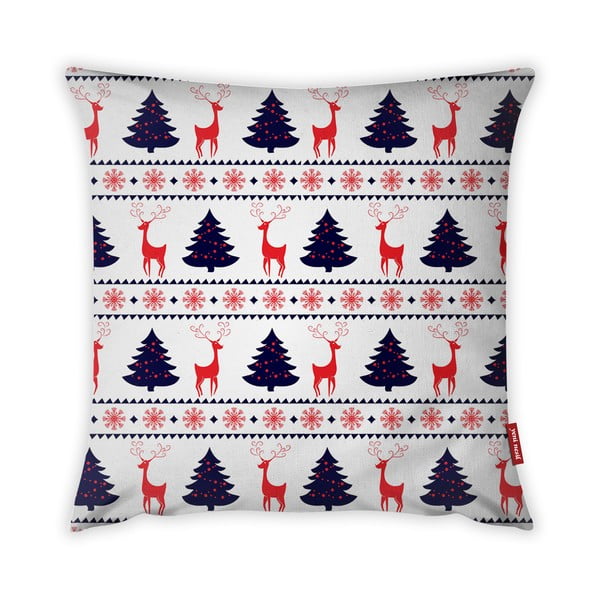 Poszewka na poduszkę Vitaus Christmas Period Tree And Deer Pattern, 43x43 cm