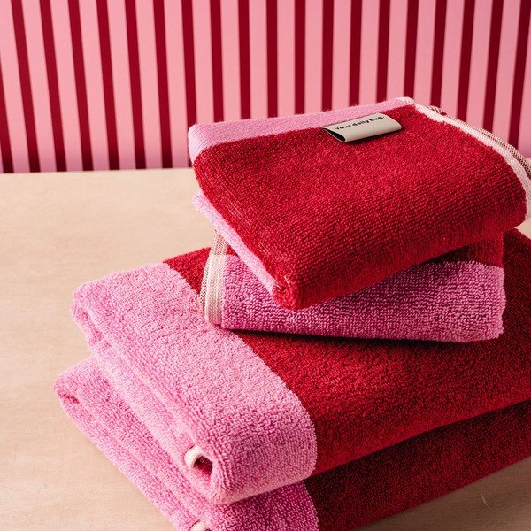 Różowe bawełniane ręczniki zestaw 2 szt. frotte 30x50 cm Pixie – ONA-image-1