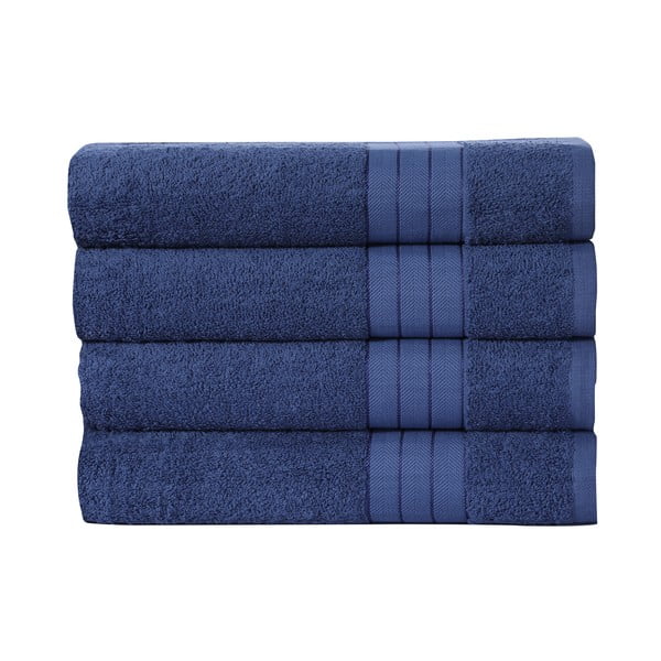 Ciemnoniebieske bawełniane ręczniki zestaw 4 szt. 50x100 cm – Good Morning
