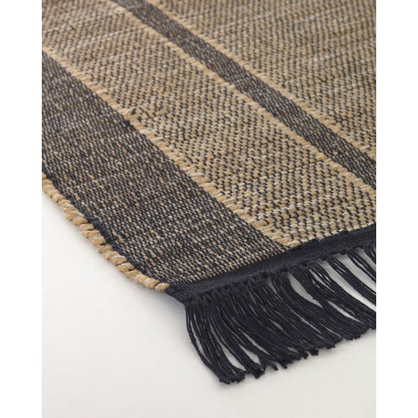 Czarno-naturalny dywan z wodorostów dwustronny 200x300 cm Brunilda – Kave Home-image-2