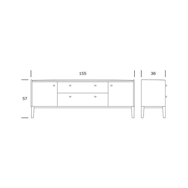 Szafka pod TV wykonana ręcznie z litego drewna brzozowego Kiteen Matinea-image-1