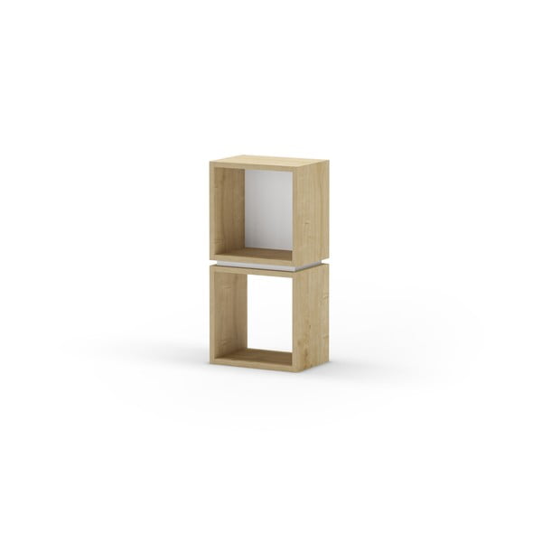Biały regał w dekorze dębu 32x66 cm Lofty – Marckeric-image-2