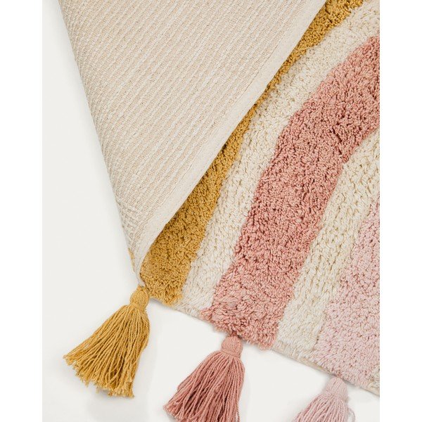 Bawełniany dywan dziecięcy odpowiedni do prania/tkany ręcznie w kolorze kości słoniowej 90x150 cm Tadea – Kave Home-image-3