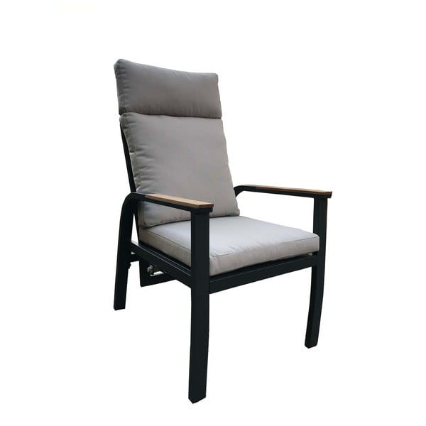 Szary metalowy zestaw mebli ogrodowych dla 6 osób Annecy – Rojaplast-image-1