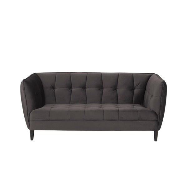 Ciemnoszara aksamitna sofa Actona Jonna