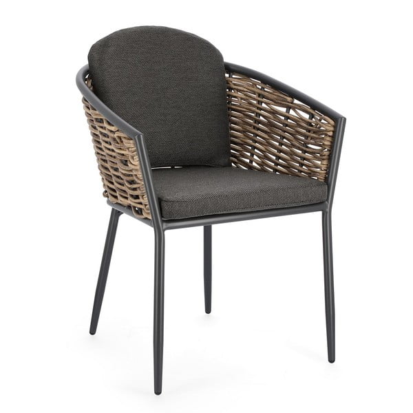 Szare metalowe krzesło ogrodowe Maribela   – Bizzotto