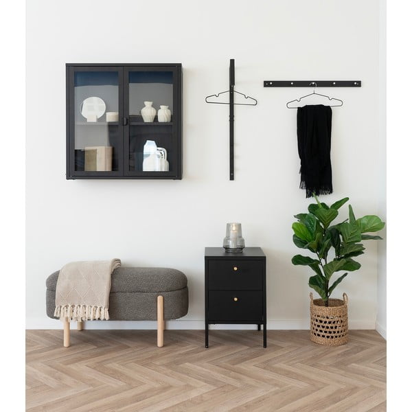 Czarna metalowa szafka nocna Dalby – House Nordic-image-1