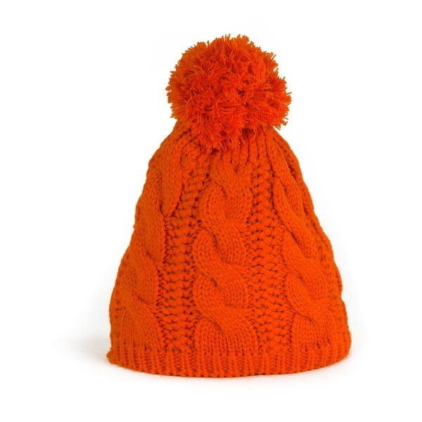 Pomarańczowa czapka z pomponem Haloom