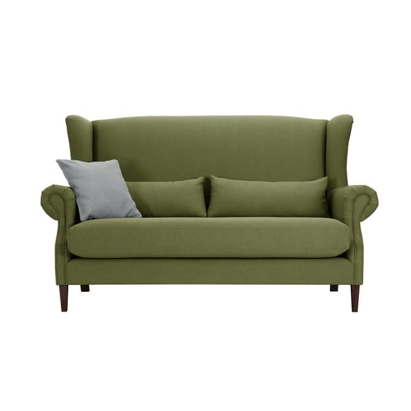 Zielona sofa trzyosobowa Rodier Alpaga
