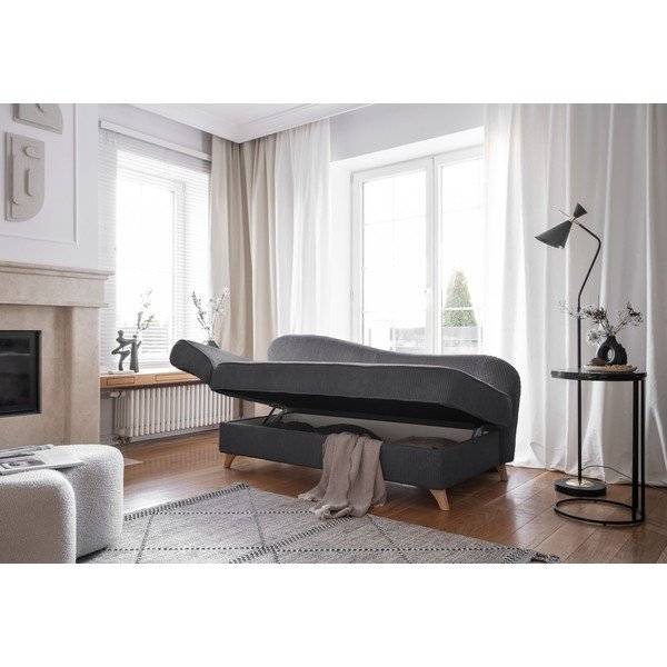 Szary sztruksowy szezlong (lewostronny) Chic Charlotte – Miuform-image-2