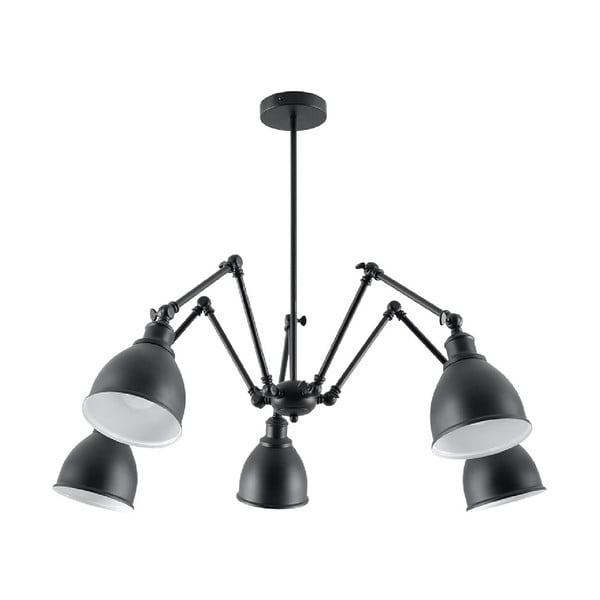 Czarna lampa wisząca z metalowym kloszem 70x70 cm Matilda Shade – Nice Lamps