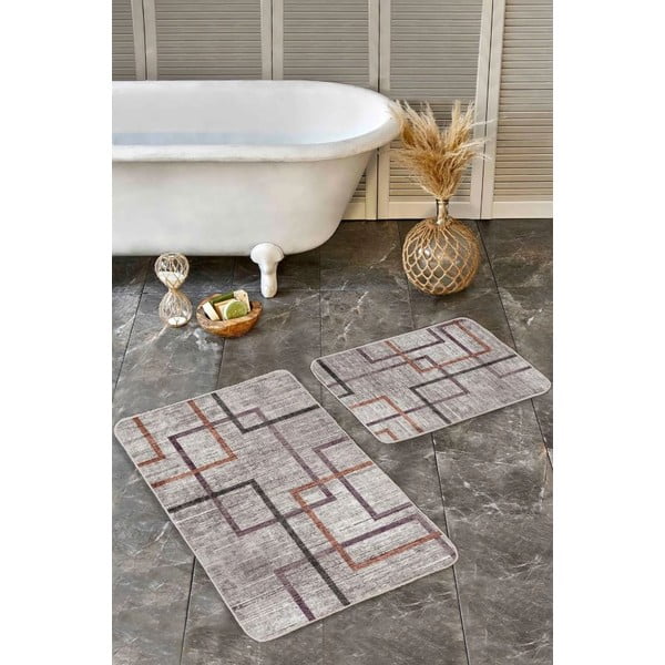 Szare aksamitne dywaniki łazienkowe zestaw 2 szt. 60x100 cm – Mila Home-image-3