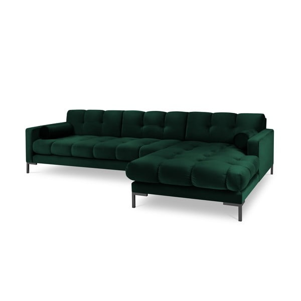 Ciemnozielony aksamitny narożnik Cosmopolitan Design Bali, prawostronny-image-2