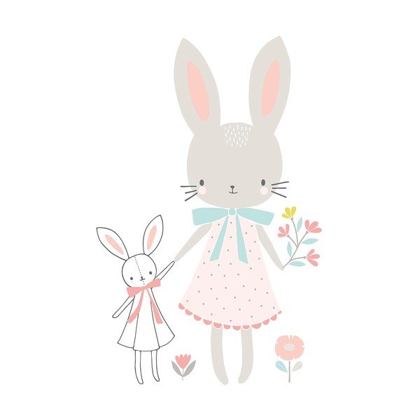 Naklejka dziecięca 58x90 cm Little Miss Rabbit – Lilipinso