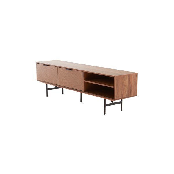 Szafka pod TV w dekorze orzecha w ciemnym naturalnym kolorze 180x51x40 cm Duvberg – Jotex-image-4