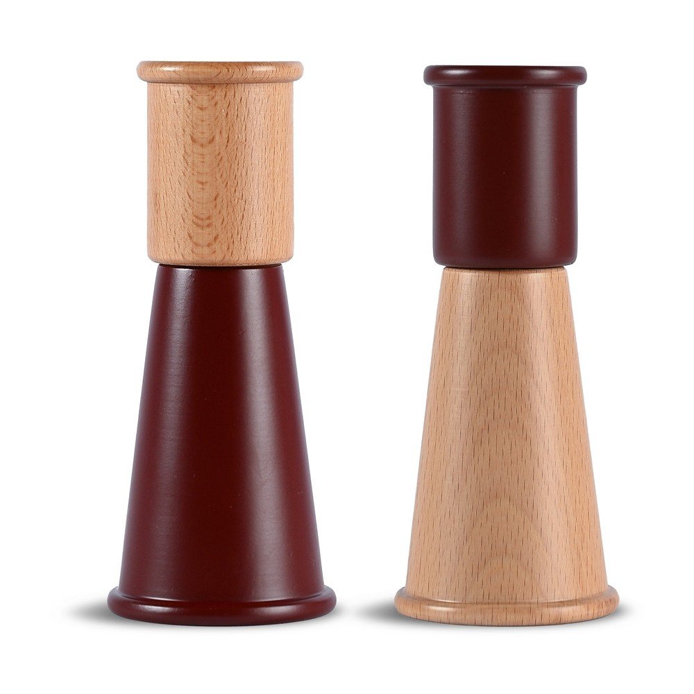 Czerwony/w naturalnym kolorze zestaw młynków do pieprzu i soli 2 szt. ceramiczny Gurken – Sagaform