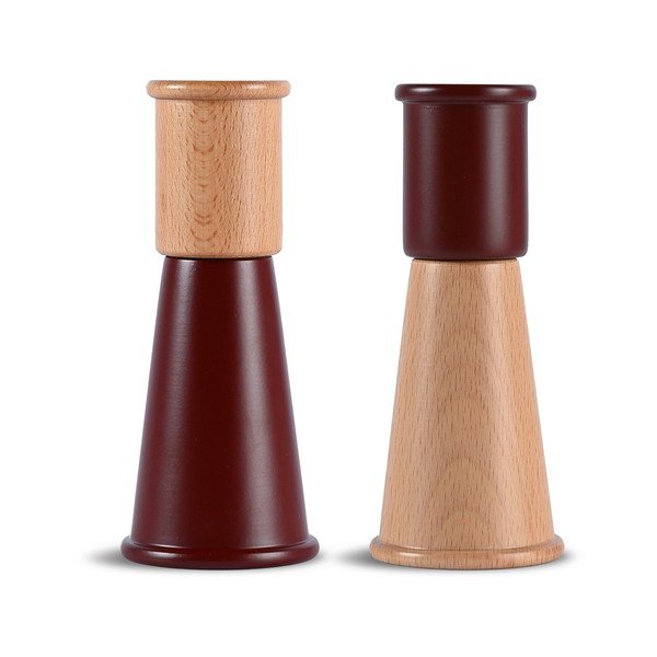 Czerwony/w naturalnym kolorze zestaw młynków do pieprzu i soli 2 szt. ceramiczny Gurken – Sagaform