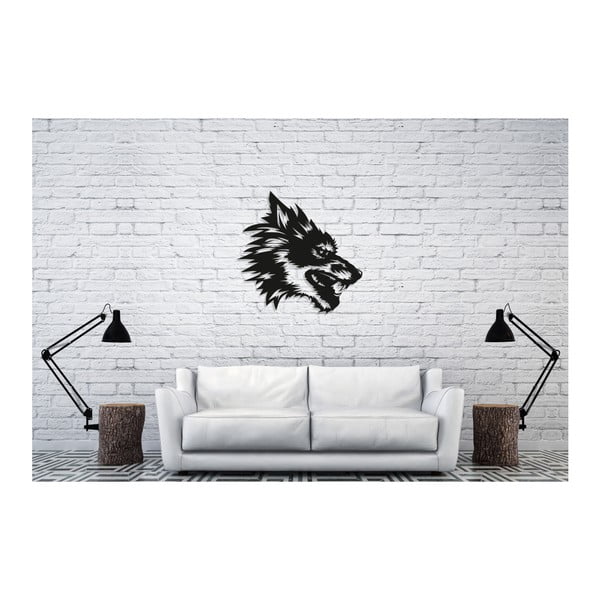 Czarna dekoracja ścienna Oyo Concept Wolf, 50x50 cm