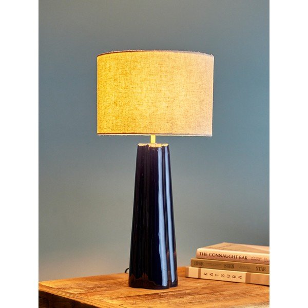 Niebieska/kremowa metalowa lampa stołowa z tekstylnym kloszem (wysokość 61 cm) Cornelie – Bloomingville-image-1