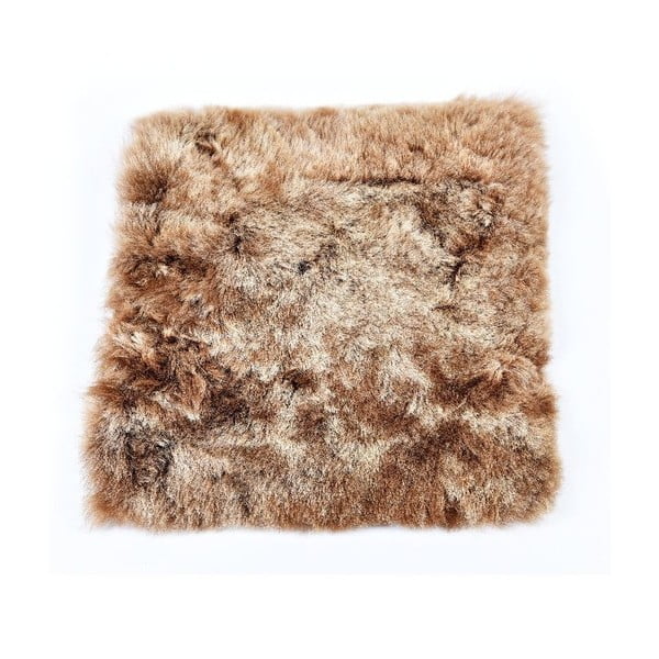 Brązowa futrzana poduszka na krzesło z krótkim włosiem Arctic Fur Eglé, 37x37 cm