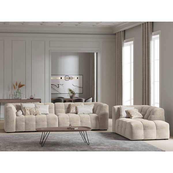 Beżowa aksamitna sofa Windsor & Co Sofas Vesta, 280 cm-image-1