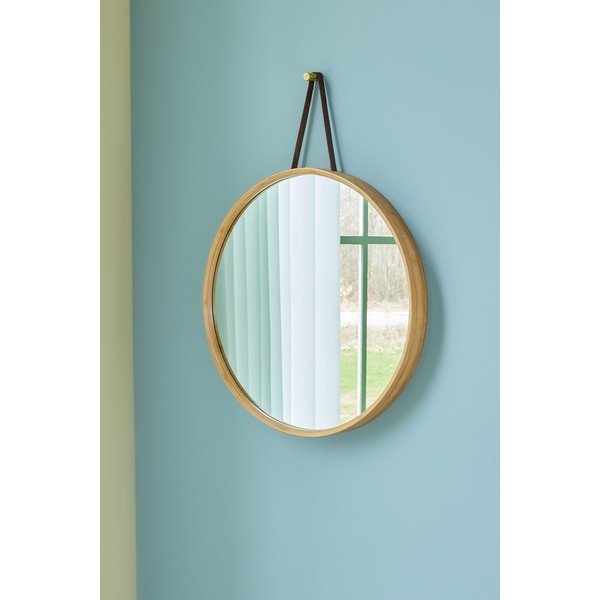 Lustro z bambusową ramą ścienne ø 60 cm Mood – Hübsch-image-1