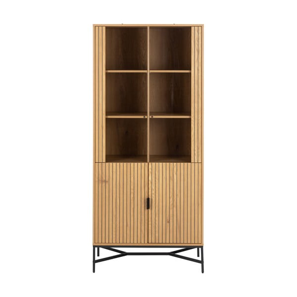 Witryna w dekorze dębu w naturalnym kolorze 80x180x40 cm Jaipur – Actona