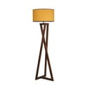 Musztardowo-brązowa lampa stojąca z tekstylnym kloszem (wysokość 149 cm) Maçka – Opviq lights