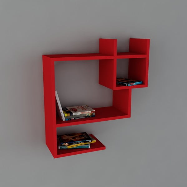 Półka Puss Book Red, 22x60x65,5 cm