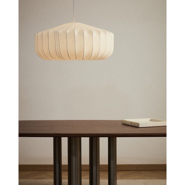 Biała lampa sufitowa z tekstylnym kloszem ø 76 cm Somar – Kave Home-image-1
