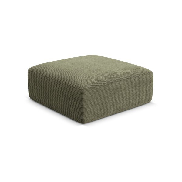 Zielony sztruksowy podnóżek Campi – Cosmopolitan Design