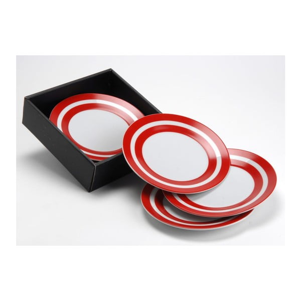 Zestaw talerzyków deserowych Red Stripe, 19 cm, 6 szt.