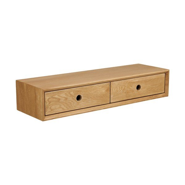 Półka z litego drewna dębowego w jasnym naturalnym kolorze 80 cm Luzern – House Nordic